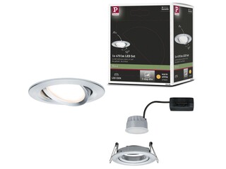 6x Inbouwspots Aluminium 6W Paulmann, nova, alu gedraaid