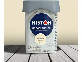 5x Lak Hoogglans 0.25 liter Histor, perfect finish, roomwit