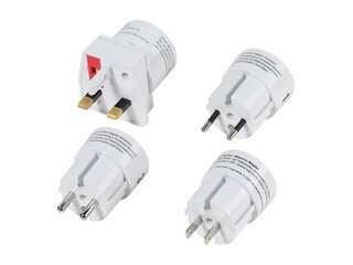 6x Universele Reisadapter met Vier Stopcontacten Vivanco, wit