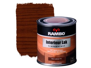 6x Interieurlak Transparant Zijdeglans Rambo, warm walnoot, 250 ml