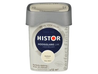 6x Lak Hoogglans Histor, perfect finish, ral 9001 (crèmewit), 750 ml
