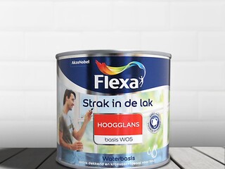 2x Lak Acryl Hoogglan Flexa, strak in de lak, wit, 500 ml