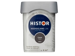 Ca. 20x Lak Hoogglans Histor, perfect finish, cacao, 250 ml