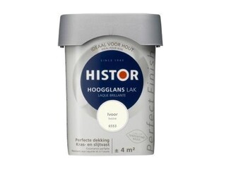 Ca. 20x Lak Hoogglans Histor, perfect finish, ivoor, 250 ml