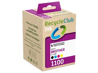 2x Cartridge Multipack Recycleclub, lc1100, zwart, cyaan, magenta, gee