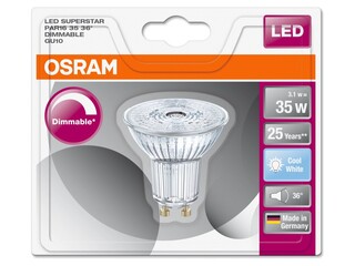 5x PAR16 LED-lamp 4000 K 3,1 W GU10 Osram, superstar, koel wit