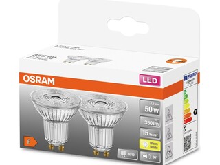 5x LED Spot GU10 Osram, warm wit, 4.3w 2700k