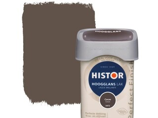 Ca. 20x Lak Hoogglans Histor, perfect finish, cacao, 250 ml