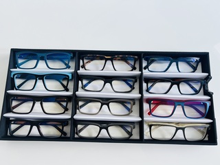 Ca. 12x Optische monturen, Tom Davies, in luxe opbergdoos/displaytray