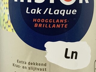 5x Lak Hoogglans 2,5 liter Histor, perfect finish, basis ln