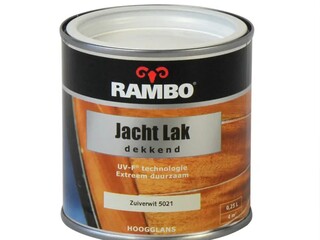 6x Jachtlak Dekkend Hoogglans Rambo, zuiverwit, 250 ml