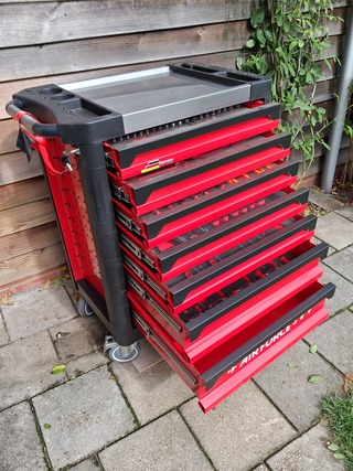Gevulde gereedschapstrolley met 7 laden +/- 190 delig, AIr Force Jet,