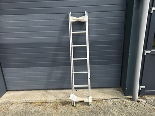 Schuifladder  2×7 STS, aluminium