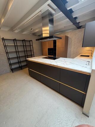 Keuken + kookeiland, Nolte, zwart/eiken