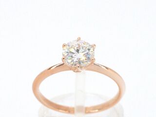 Rosegouden ring met een briljant geslepen diamant van 1.00 carat