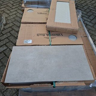Ca. 27 pak a 6 stuks Vloertegel Villeroy en Boch, Pure Base, sand grey