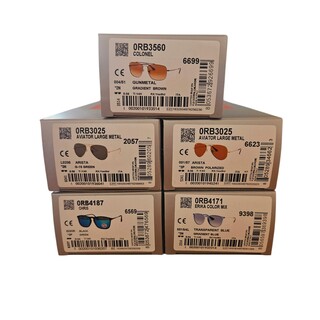 5x Rayban zonnebrillen – Aviator, Colonel, Chris, Erika color mix
