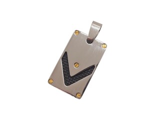 Heren Dogtag Pendant – Goldplated Santos model black carbon