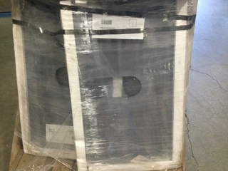 Pallet met marmeren bladen voor badmeubel, zwart