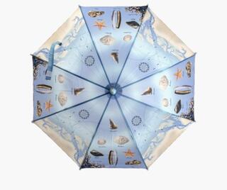 Ca. 23x Kinder paraplu’s met strand design Esschert Design, lichtblauw