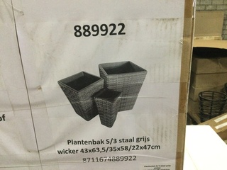 Set van 3 Plantenbakken, 889922, grijs