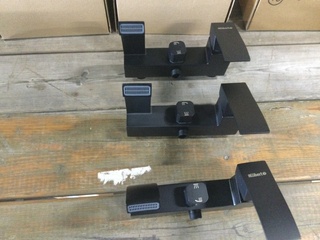 3x Douche/bad kraan, zwart