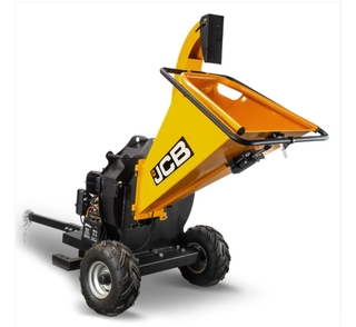 Zware houtversnipperaar, in krat JCB, geel/zwart