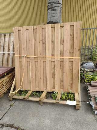 Ca. 12x RVS geschroefde Douglas hardhouten schuttingen, 180x 180 cm, l