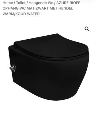 Wandcloset met bidet met hendel, excl. zitting Aloni, AL66700, mat zwa
