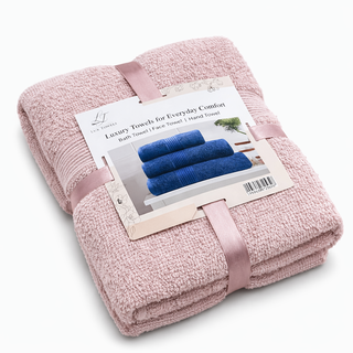 Ca. 14x Handdoeken set 3-delig, Lux-Towels, 3-delig 600gsm, pink