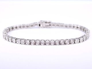 Witgouden tennisarmband met diamanten 1.20 carat