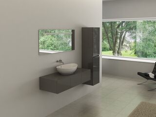 Badkamermeubel, Vonato, Modular 140, Hoogglans antraciet