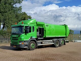 Vuilniswagen, Scania, P280 6×2 opbouw Haller zijlader Zoeller, 2016