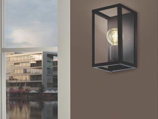 Wandlamp 28 cm EGLO, charterhouse, zwart