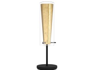 Tafellamp E27 EGLO, pinto, zwart, goud