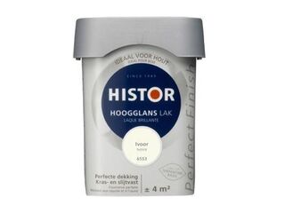 Ca. 10x Lak hoogglans Histor, perfect finish, ivoor, 250 ml