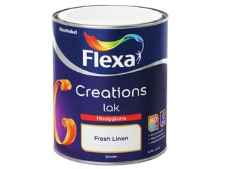 4x Lak hoogglans Flexa, creations, fresh linen, 750 ml