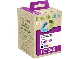 9x Cartridge compatibel met Brother LC-1240 RECYCLECLUB, zwart + kleur
