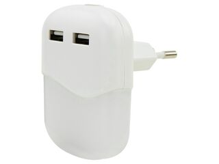 3x USB lader + nachtlampje met schemersensor Ansmann, nl15ac + 2usb