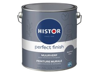 2x Muurverf mat Histor, perfect finish, sheffield grey, 2,5 liter