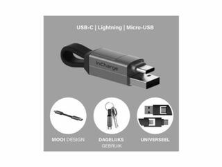 7x Incharge 6 laadkabel Rolling Square, mercury grey