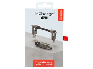 7x Incharge 6 laadkabel Rolling Square, mercury grey