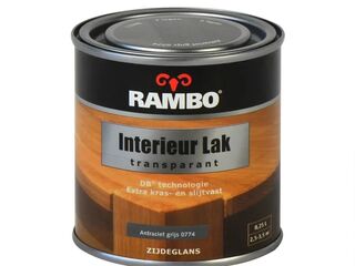 6x Interieur lak zijdeglans Rambo, antraciet grijs, transparant 250 ml
