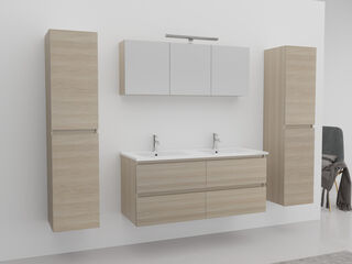 Badkamermeubel Vonato, Lagom 120, Licht hout decor