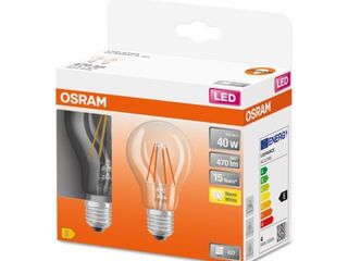 5x LED lamp E27 filament 4W – 2 stuks OSRAM, classic a 40, helder
