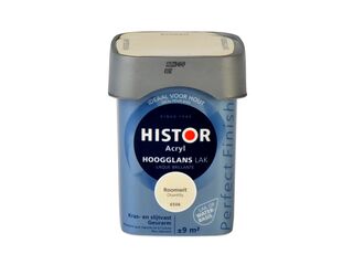 5x Lak hoogglans Histor, perfect finish, roomwit, 750 ml