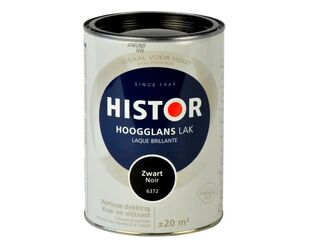 3x Lak hoogglans Histor, perfect finish, zwart, 1.25 liter