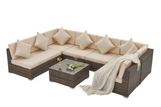 Loungeset, Vonato, Oasi, Bruin wicker