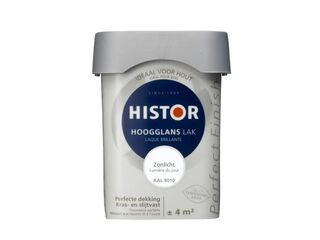 Ca. 10x Lak hoogglans Histor, perfect finish, zonlicht ral 9010, 250 m