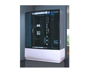 Stoomcabine, Vonato, RectaHydro, Zwarte cabine, wit bad